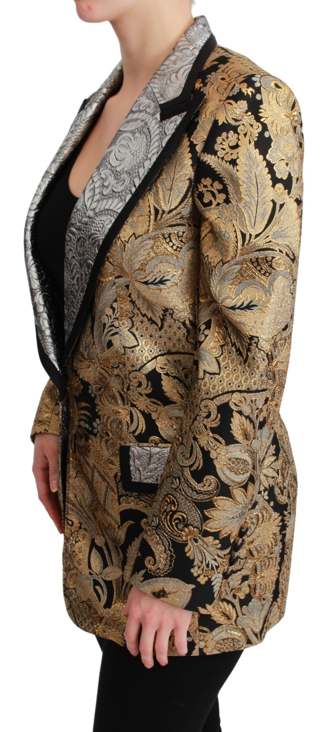 Blazer de jacquard negro y dorado de Dolce & Gabbana