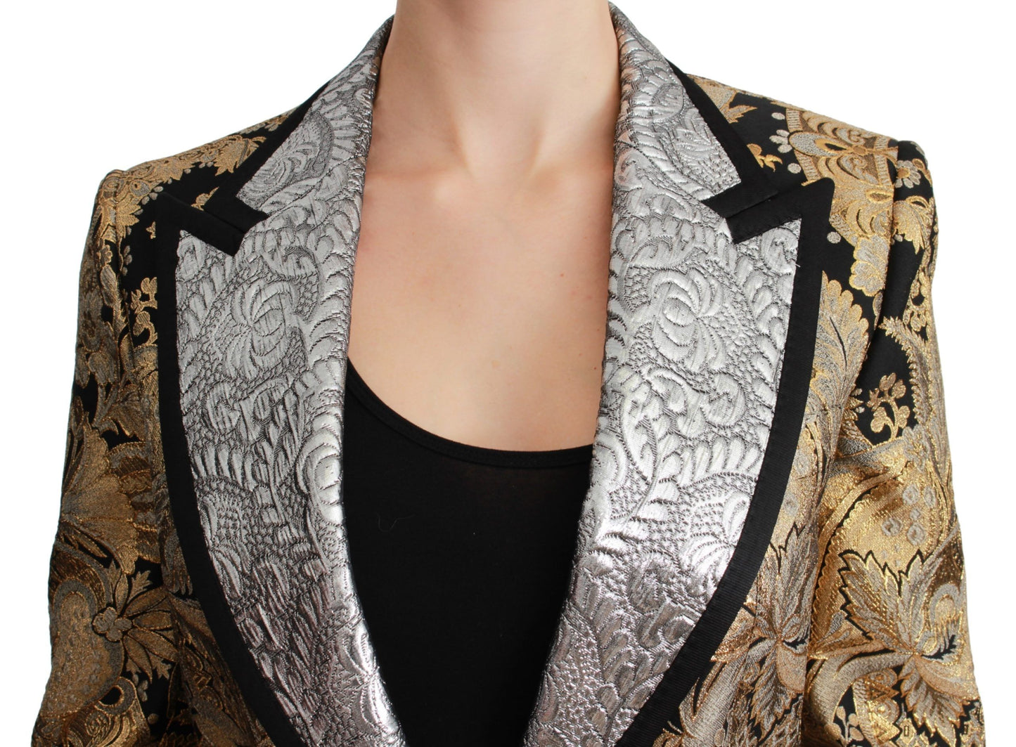 Blazer de jacquard negro y dorado de Dolce & Gabbana
