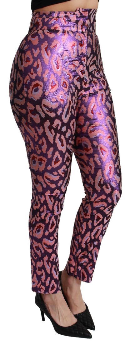 Pantalones Dolce & Gabbana de tiro alto, estampado multicolor y corte tobillero