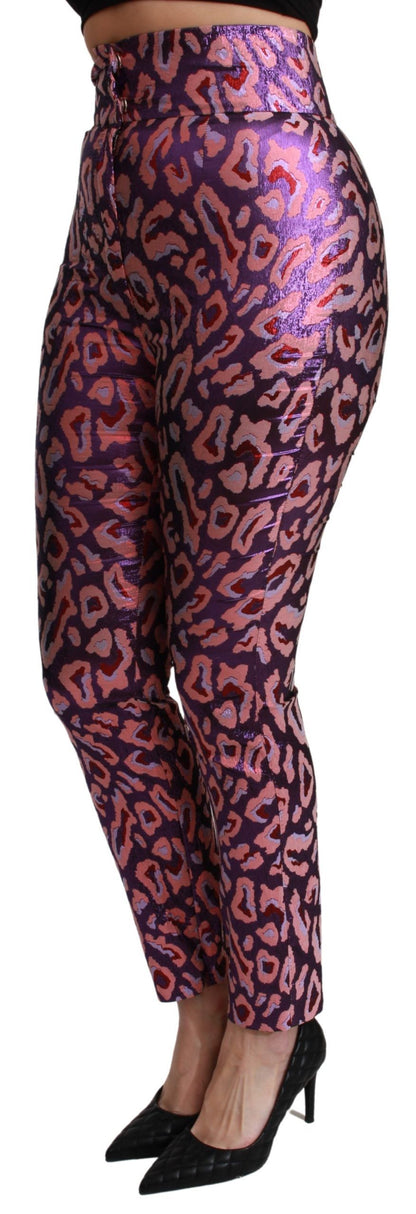 Pantalones Dolce & Gabbana de tiro alto, estampado multicolor y corte tobillero