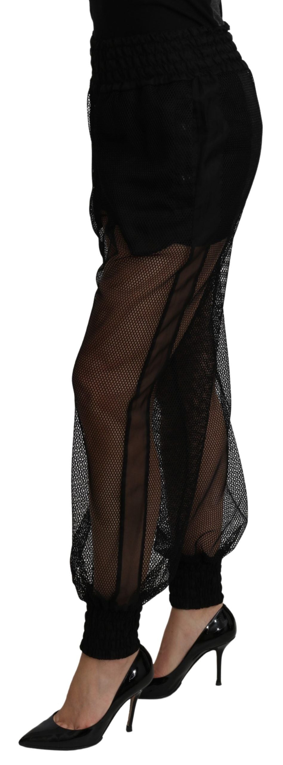 Pantalones Jogger de Poliéster Negros Transparentes Dolce & Gabbana