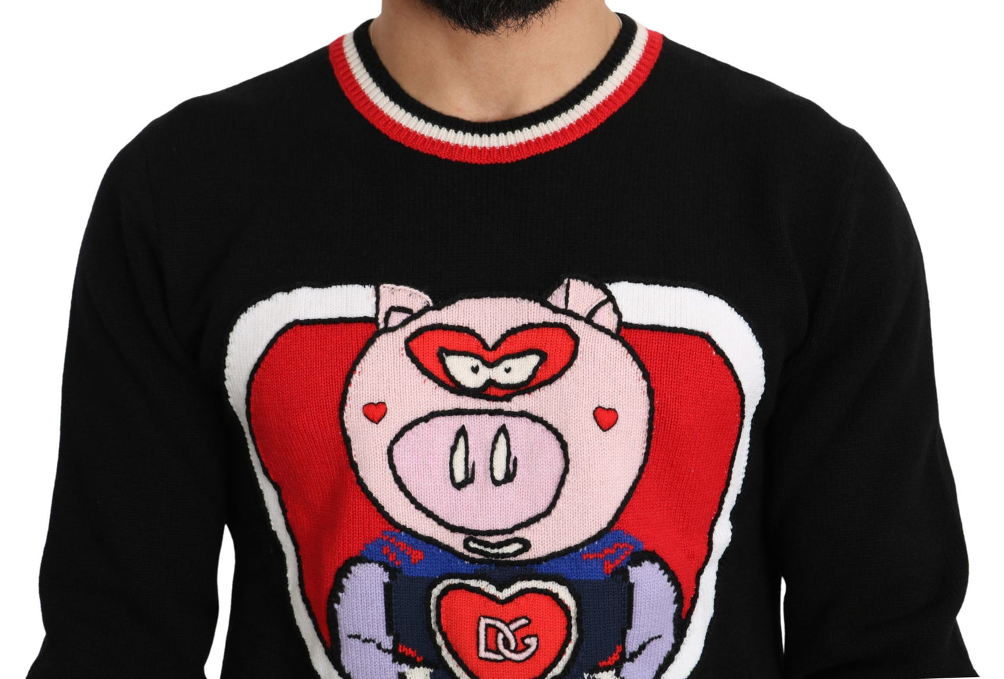 Suéter Dolce & Gabbana de cachemir negro "Cerdo del año"