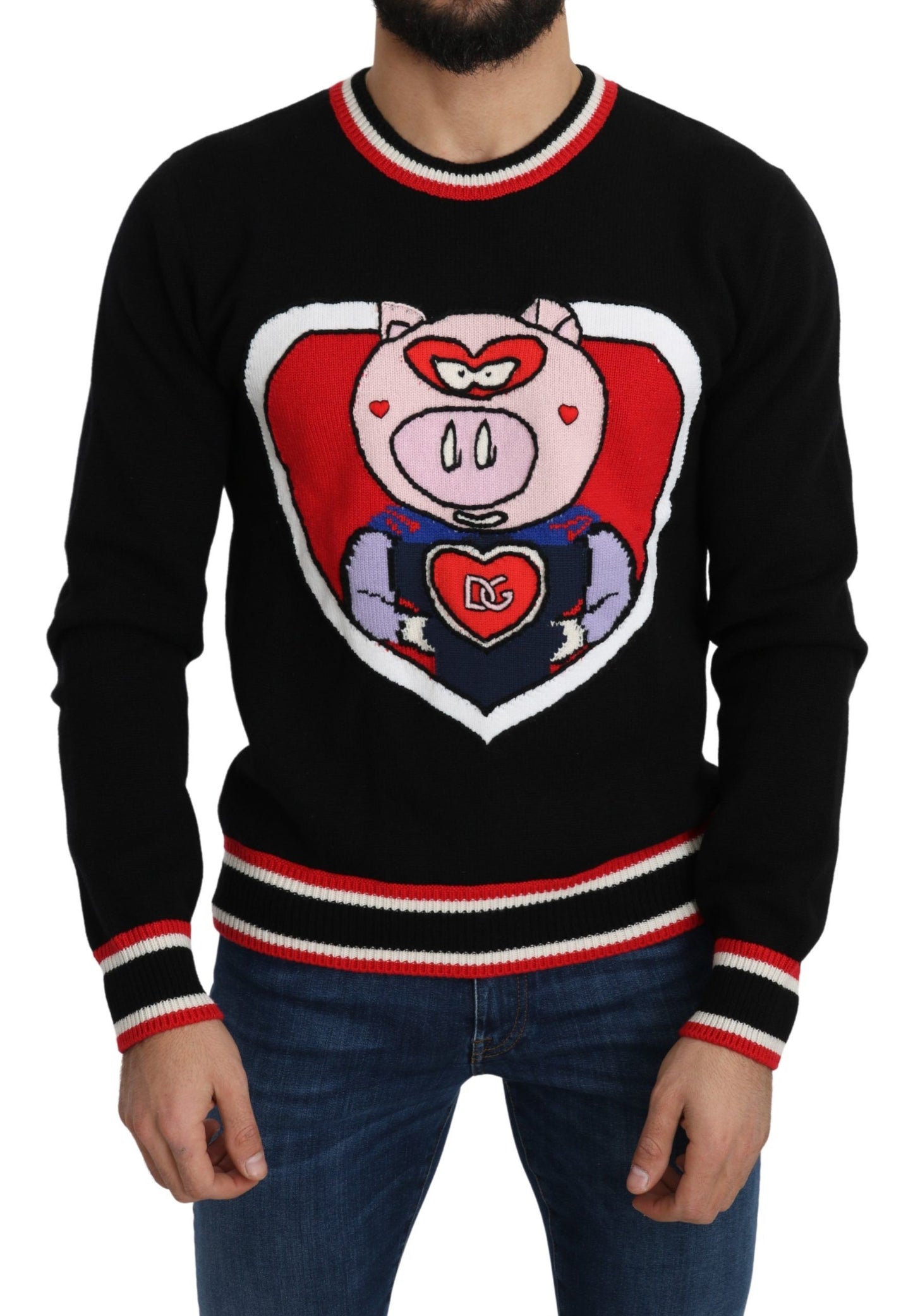 Suéter Dolce & Gabbana de cachemir negro "Cerdo del año"