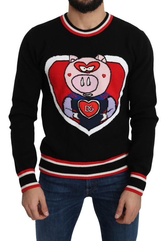 Suéter Dolce & Gabbana de cachemir negro "Cerdo del año"