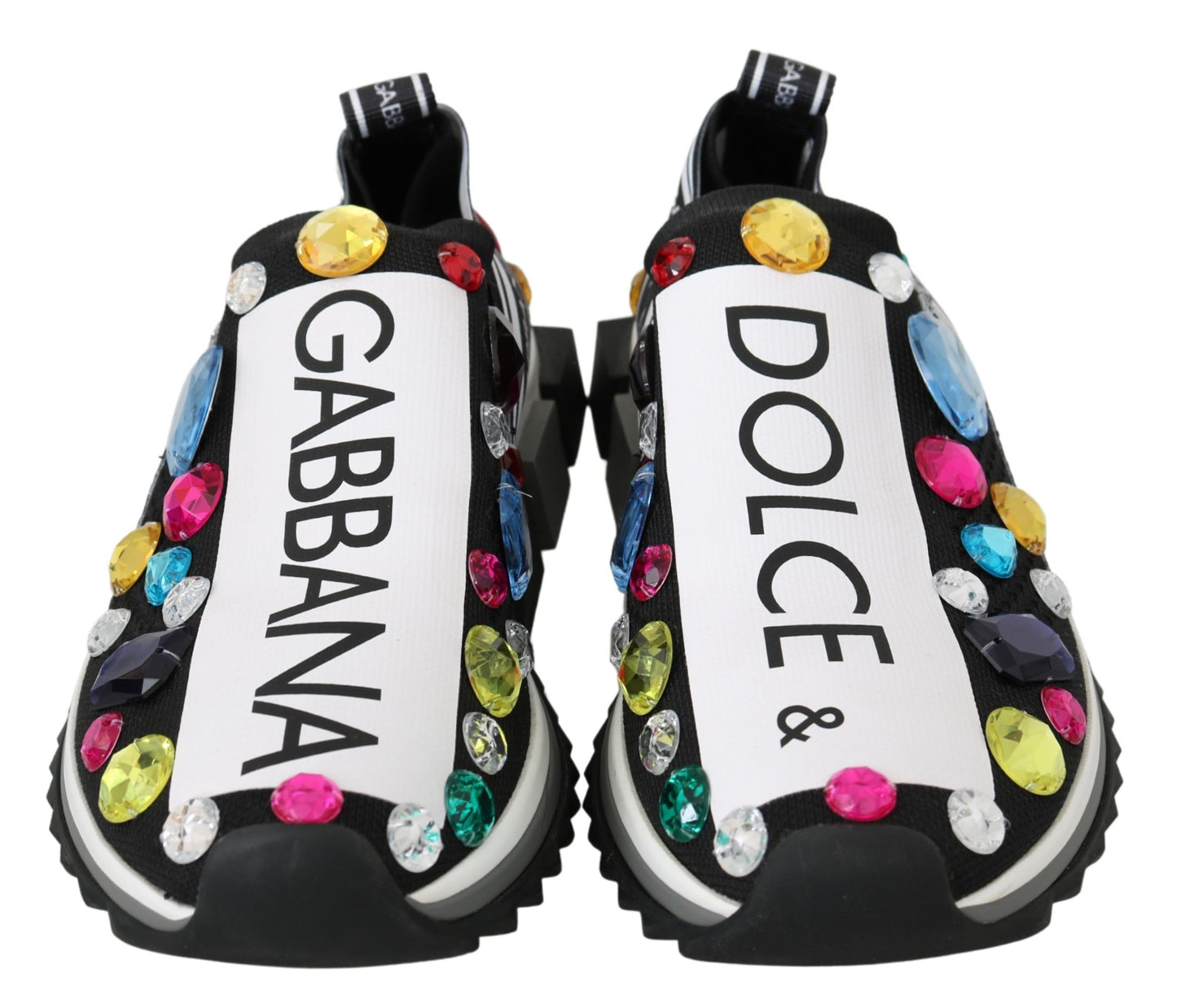Zapatillas Dolce & Gabbana negras multicolores con cristales