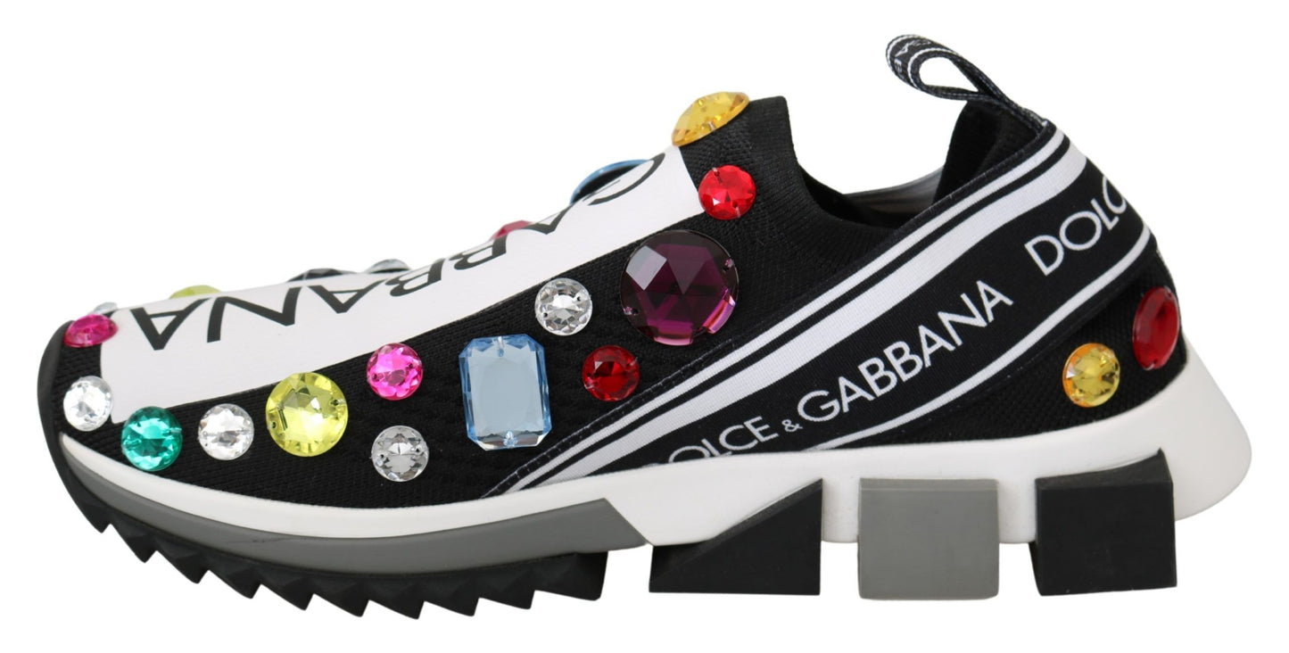 Zapatillas Dolce & Gabbana negras multicolores con cristales