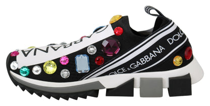 Zapatillas Dolce & Gabbana negras multicolores con cristales