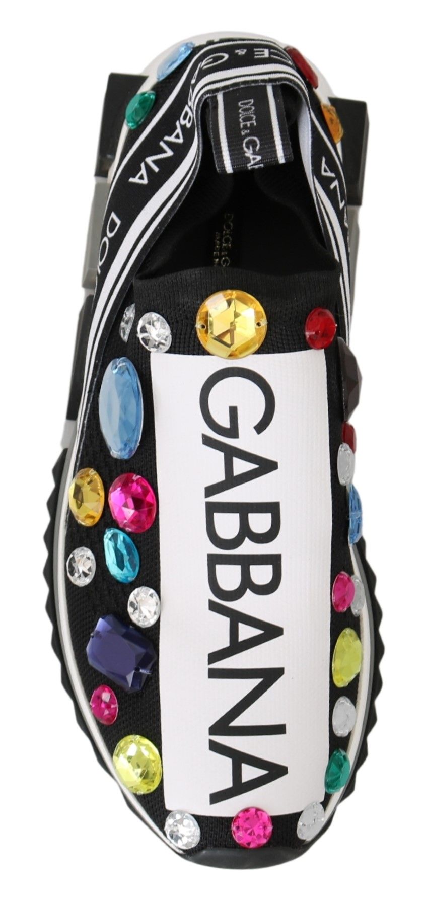 Zapatillas Dolce & Gabbana negras multicolores con cristales