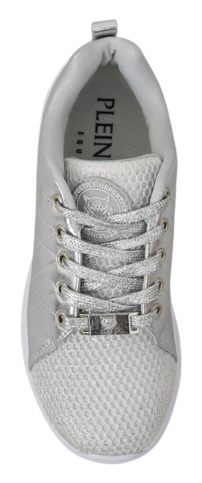 Zapatillas de poliéster plateadas Philipp Plein Gisella