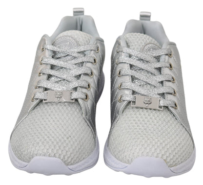 Zapatillas de poliéster plateadas Philipp Plein Gisella