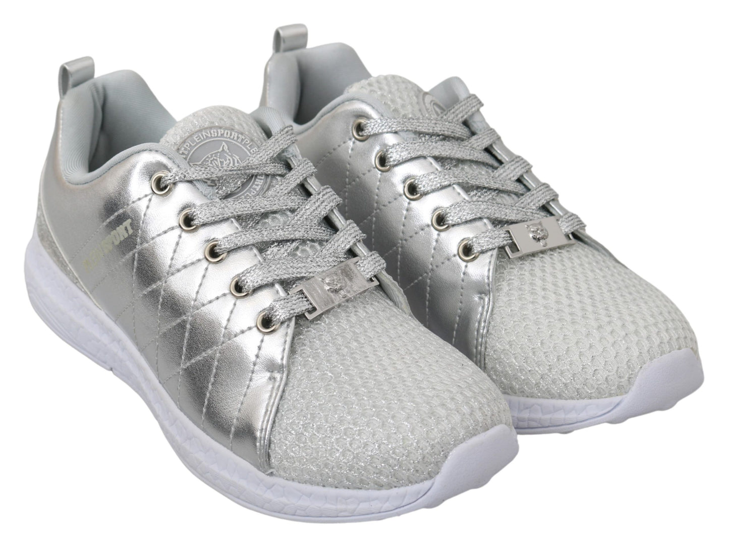 Zapatillas de poliéster plateadas Philipp Plein Gisella