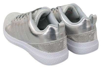 Zapatillas de poliéster plateadas Philipp Plein Gisella