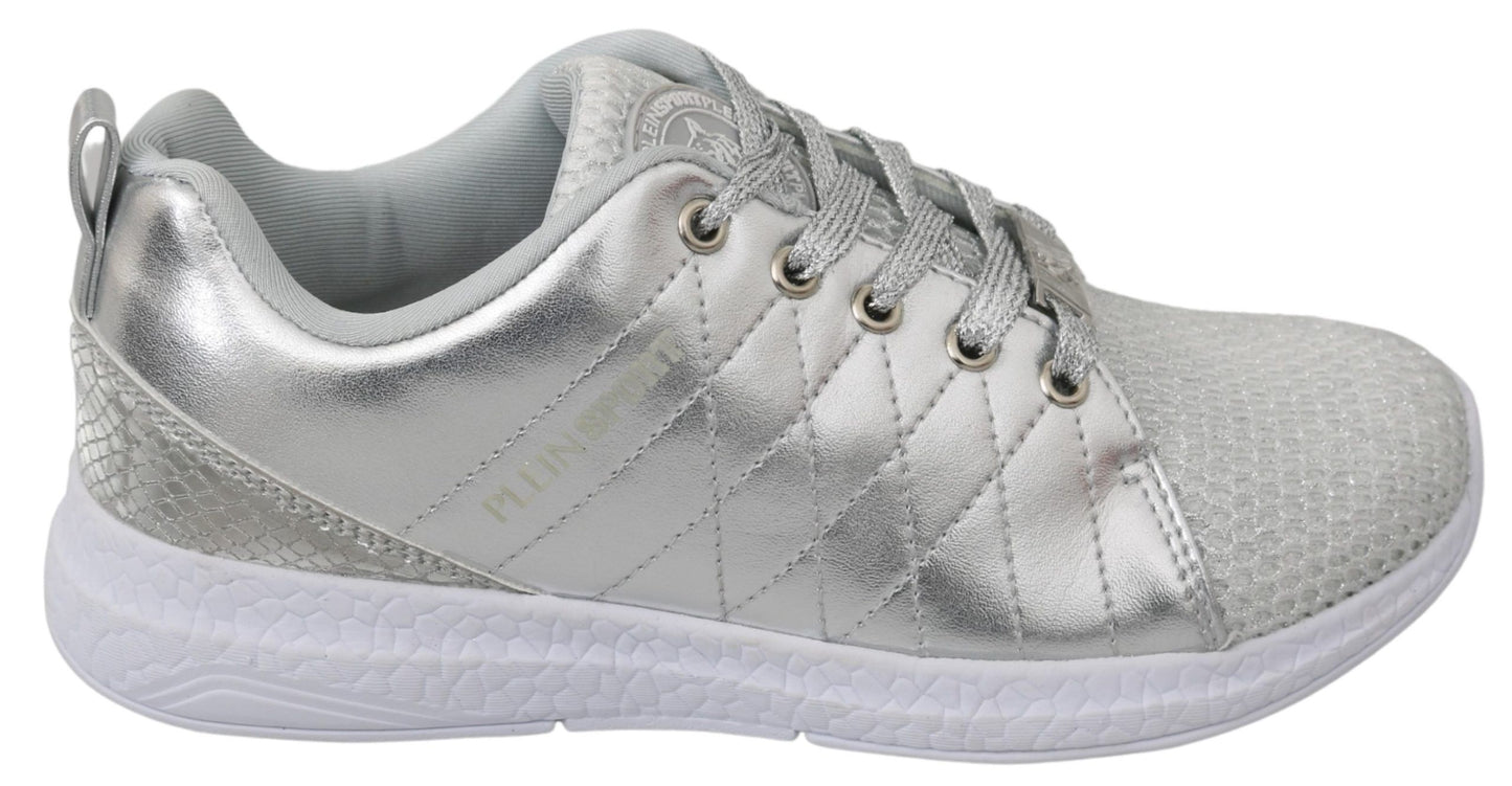 Zapatillas de poliéster plateadas Philipp Plein Gisella
