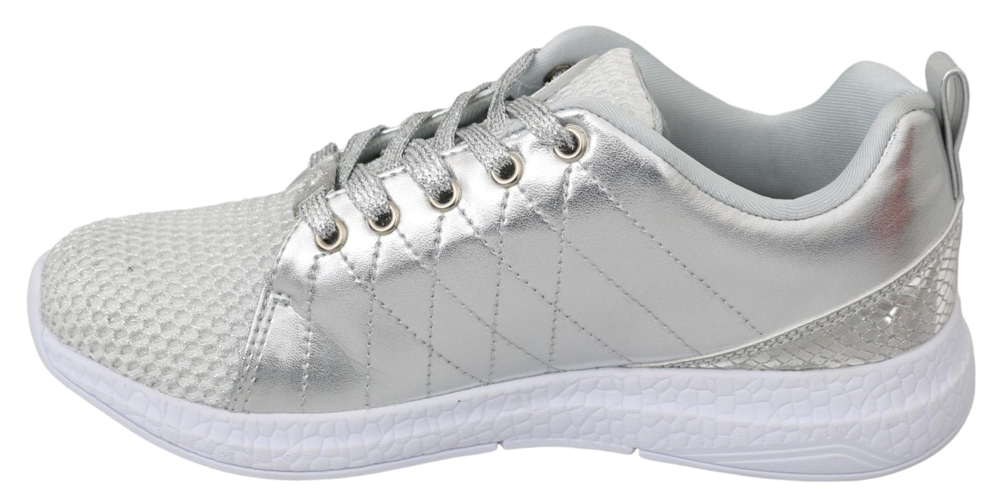 Zapatillas de poliéster plateadas Philipp Plein Gisella