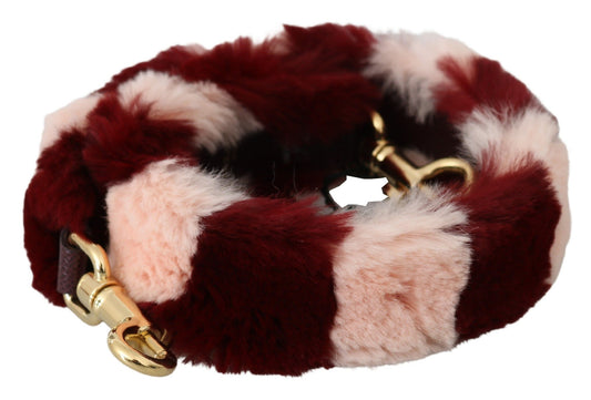 Correa de hombro accesoria Dolce & Gabbana de piel de conejo de Laponia rosa y rojo