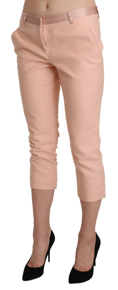 Pantalones Capri Pitillo de Talle Bajo Rosas Ermanno Scervino