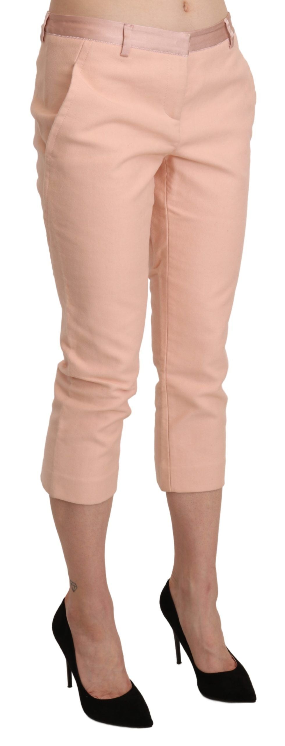 Pantalones Capri Pitillo de Talle Bajo Rosas Ermanno Scervino