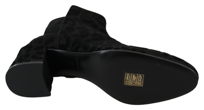 Botines Negros de Leopardo Dolce & Gabbana con Cremallera