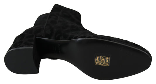 Botines Negros de Leopardo Dolce & Gabbana con Cremallera