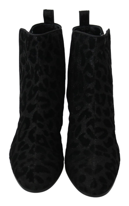 Botines Negros de Leopardo Dolce & Gabbana con Cremallera