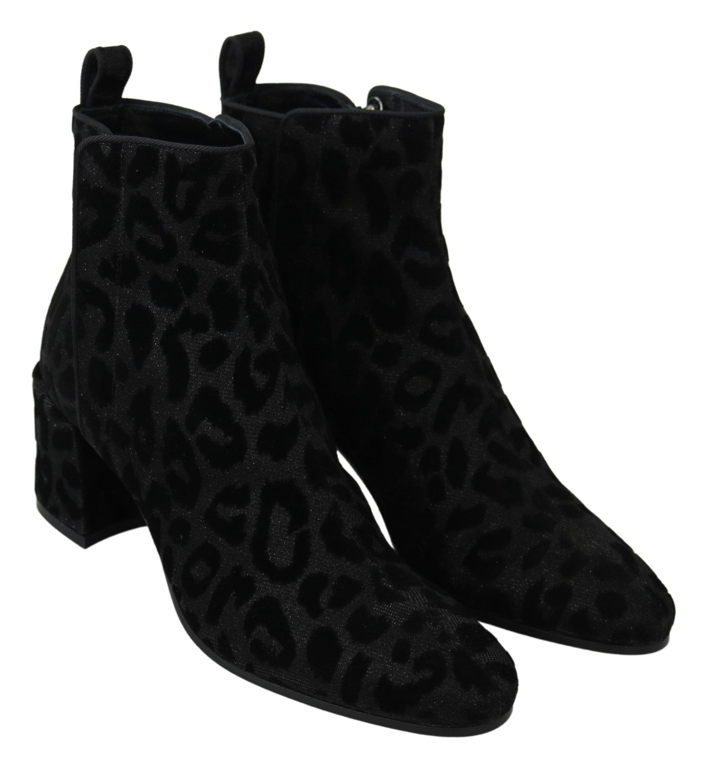 Botines Negros de Leopardo Dolce & Gabbana con Cremallera
