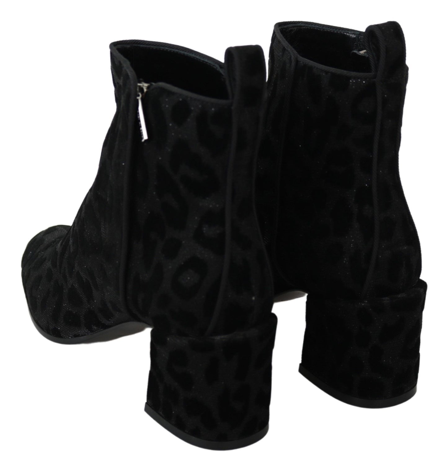 Botines Negros de Leopardo Dolce & Gabbana con Cremallera