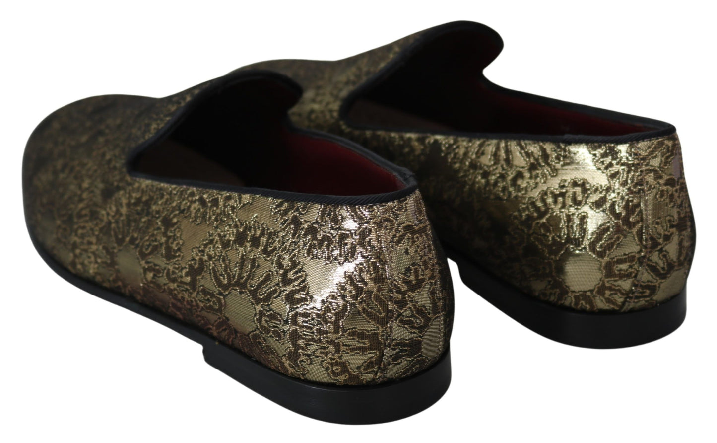 Mocasines de hombre Dolce & Gabbana planos de jacquard dorado