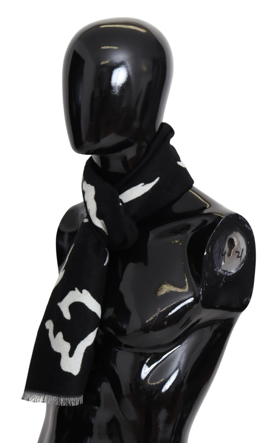 Bufanda envolvente de lana unisex Givenchy negra y blanca para invierno