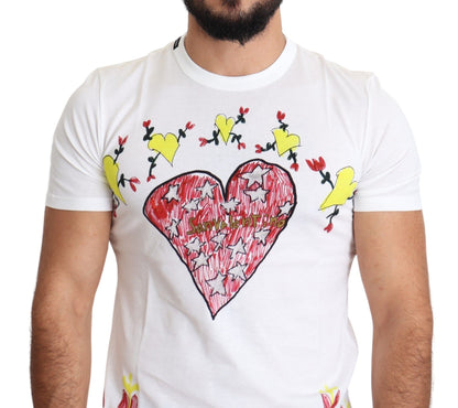 Camiseta de Algodón Blanca para Hombre con Estampado de San Valentín de Dolce & Gabbana