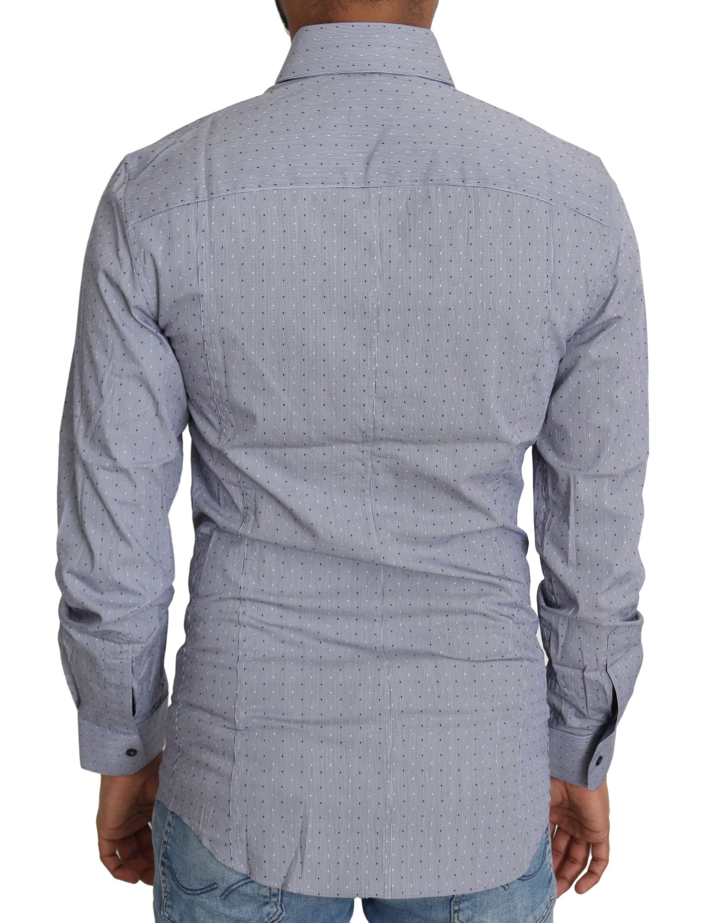 Camisa Formal SICILIA Semiajustada Gris con Lunares de Dolce & Gabbana