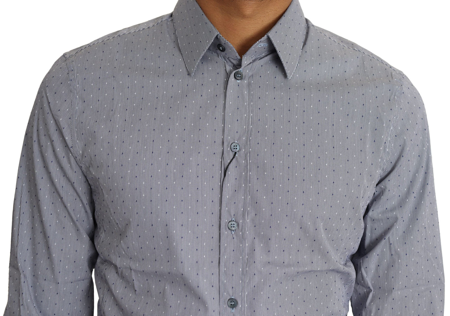 Camisa Formal SICILIA Semiajustada Gris con Lunares de Dolce & Gabbana