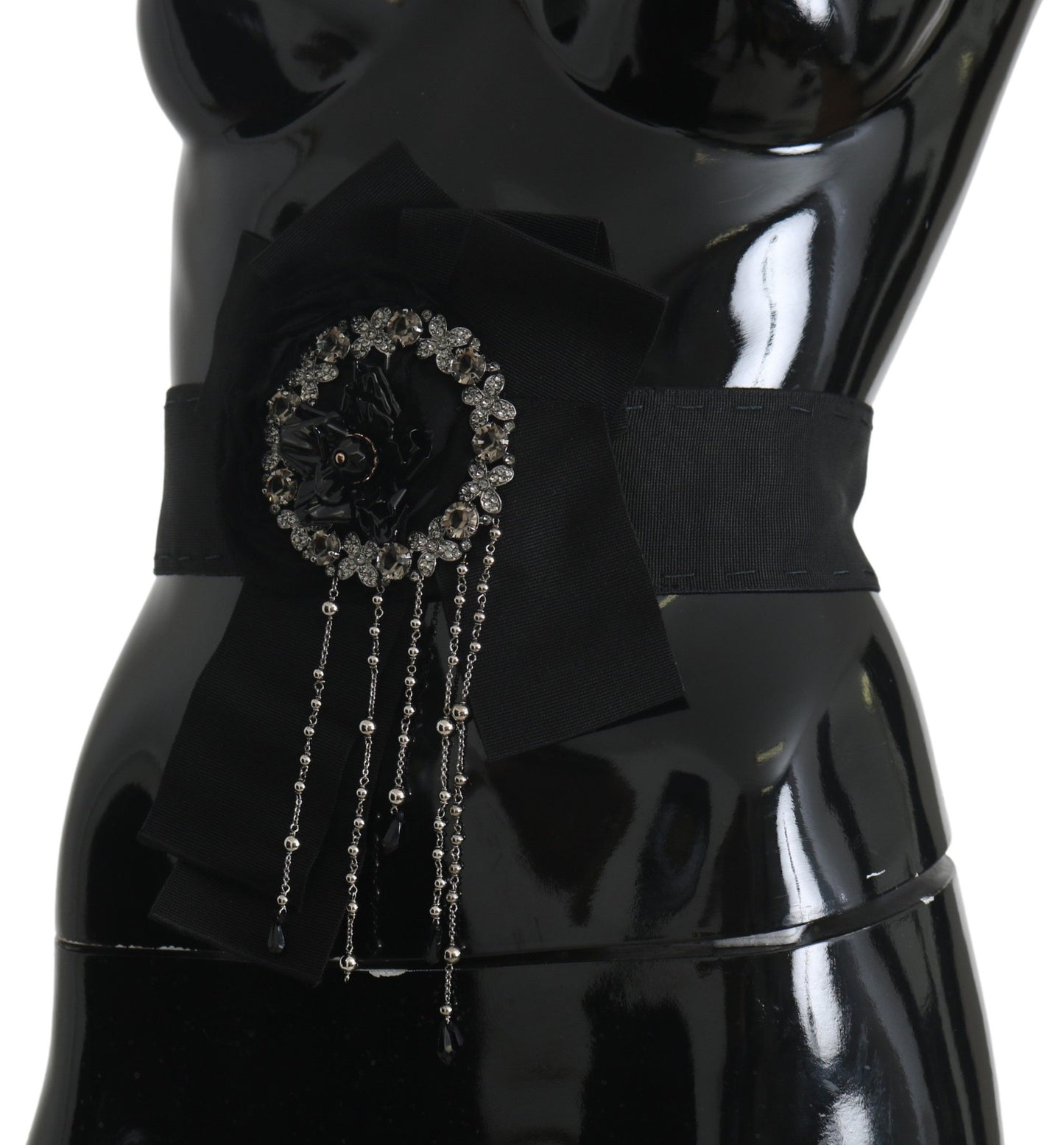 Cinturón SARTORIA ancho Dolce & Gabbana con broche de cristal negro