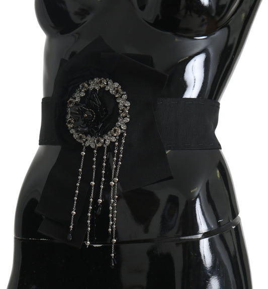 Cinturón SARTORIA ancho Dolce & Gabbana con broche de cristal negro