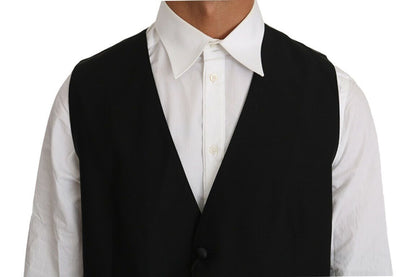 Chaleco Dolce & Gabbana negro liso de lana y seda