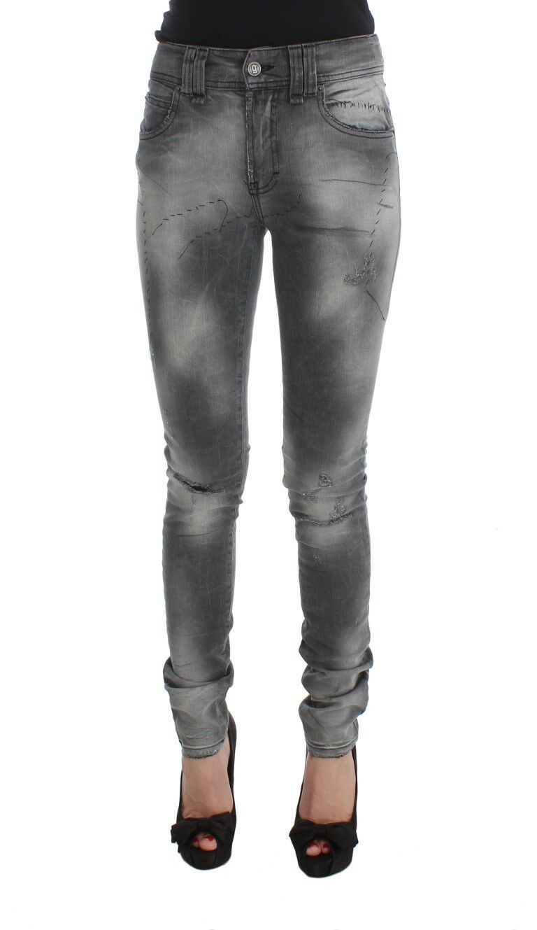 Pantalones vaqueros John Galliano de mezcla de algodón, lavado gris, corte slim