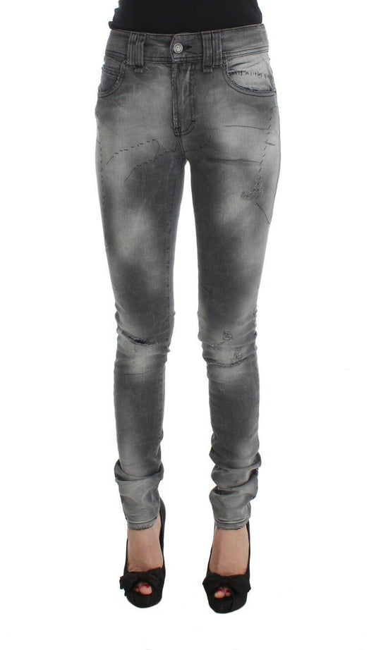 Pantalones vaqueros John Galliano de mezcla de algodón, lavado gris, corte slim