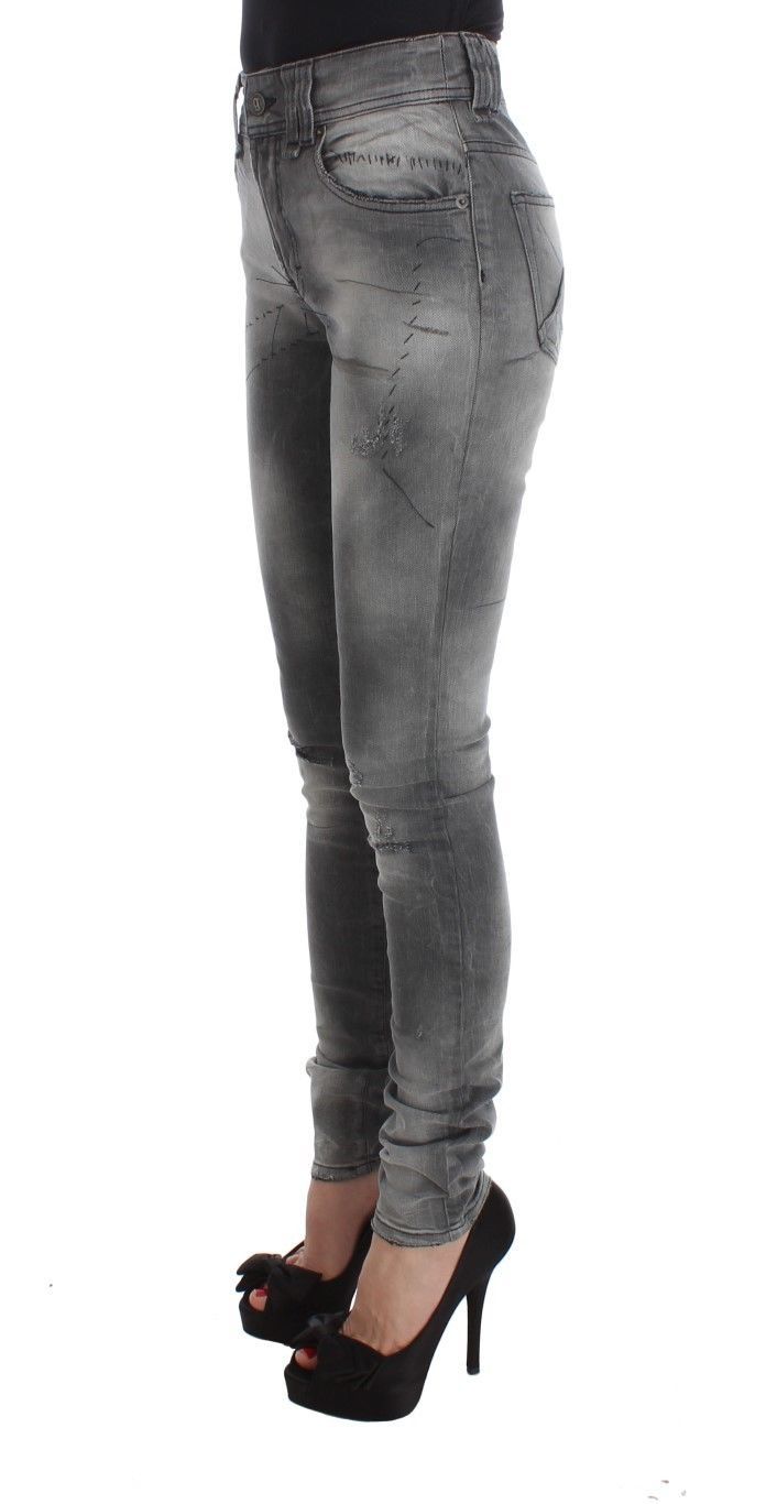 Pantalones vaqueros John Galliano de mezcla de algodón, lavado gris, corte slim