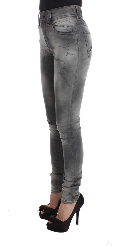 Pantalones vaqueros John Galliano de mezcla de algodón, lavado gris, corte slim