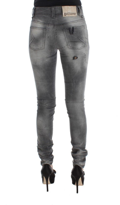 Pantalones vaqueros John Galliano de mezcla de algodón, lavado gris, corte slim