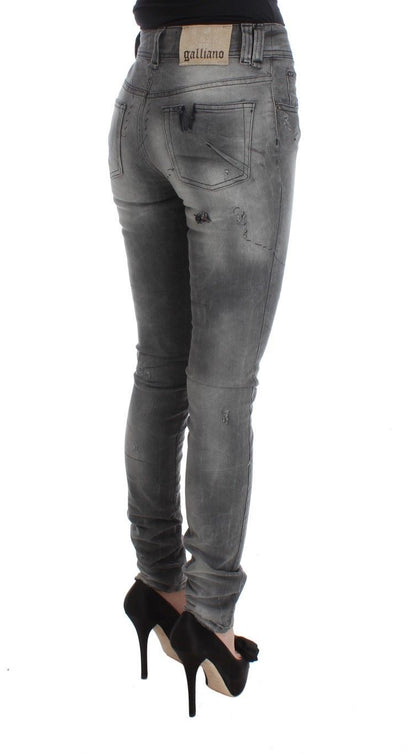 Pantalones vaqueros John Galliano de mezcla de algodón, lavado gris, corte slim