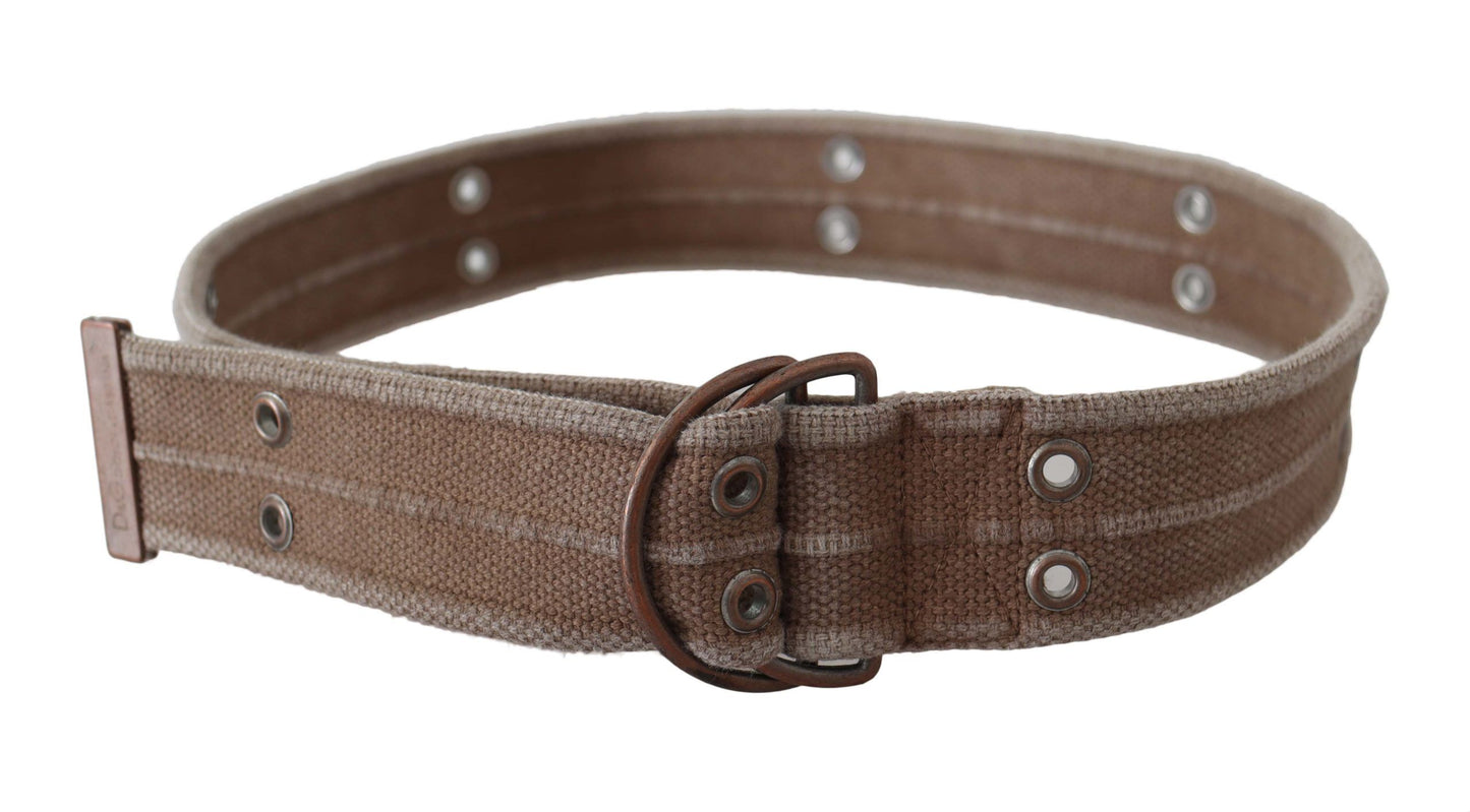 Dolce & Gabbana Bandolera de Piel Beige con Logo Cintura Hebilla Cinturón