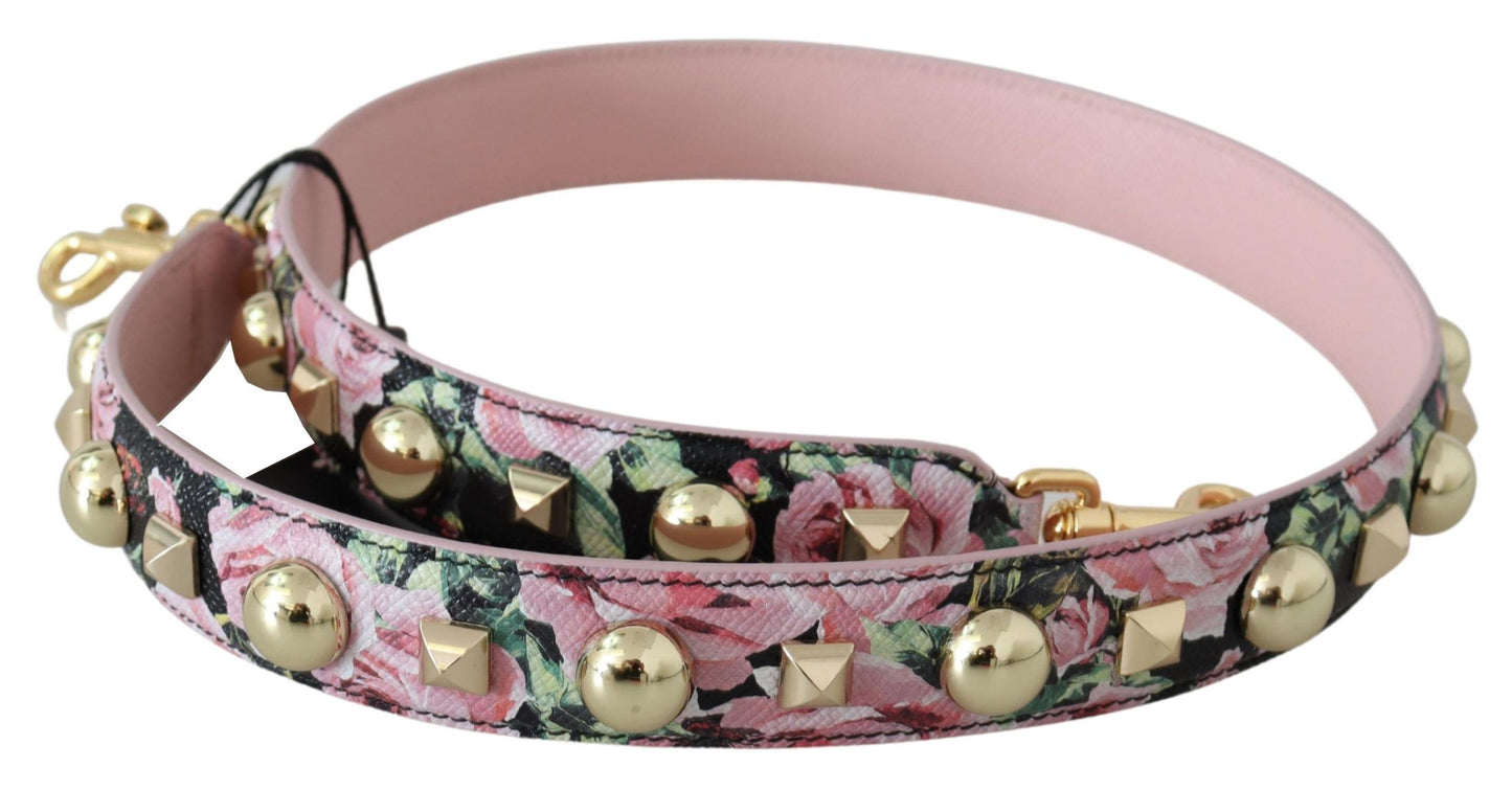 Bandolera Accesorio de Bolso Rosa Floral con Tachuelas Doradas Dolce & Gabbana