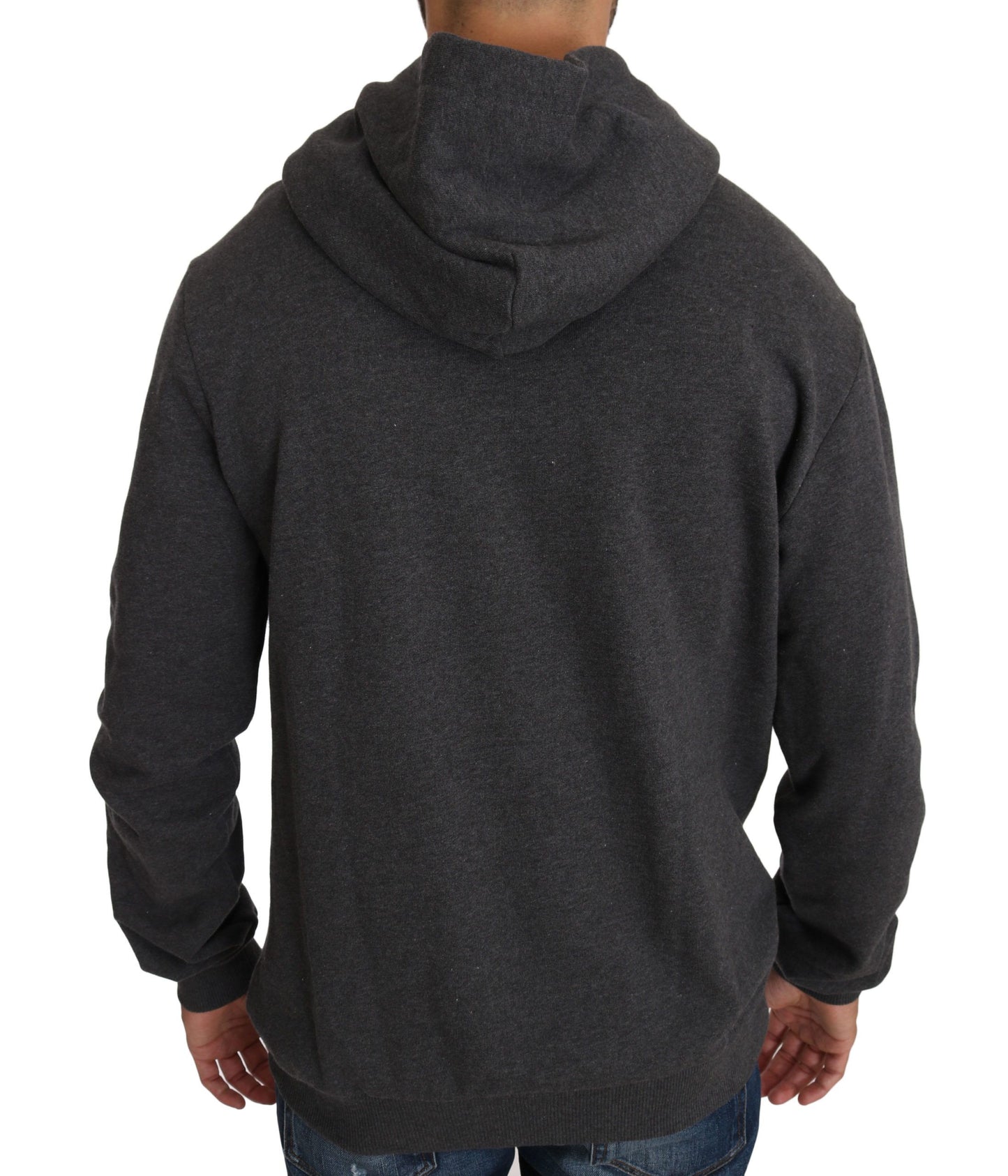 Sudadera con capucha gris y corazón de cristal rojo con pistola de Dolce & Gabbana
