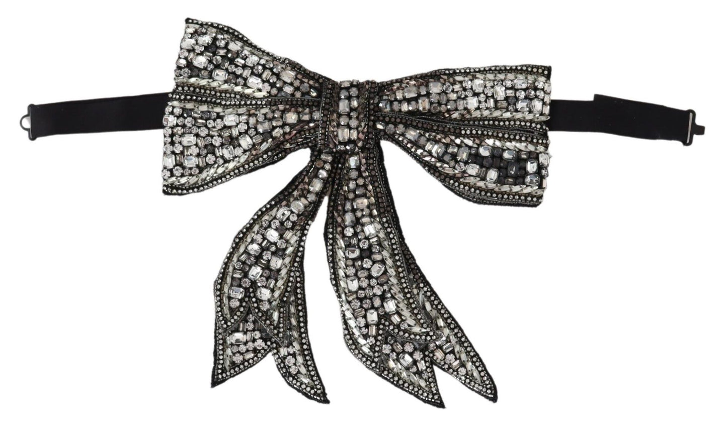 Pajarita con collar, cuentas de cristal plateadas y lentejuelas Dolce & Gabbana Catwalk