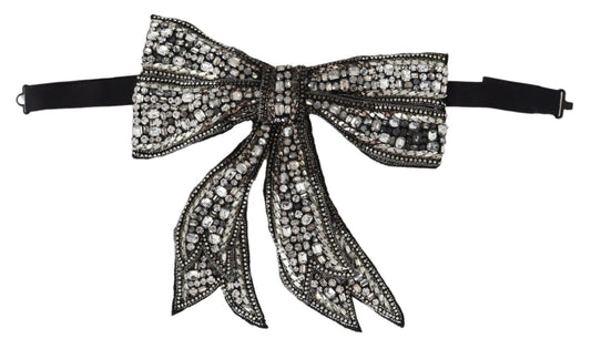 Pajarita con collar, cuentas de cristal plateadas y lentejuelas Dolce & Gabbana Catwalk