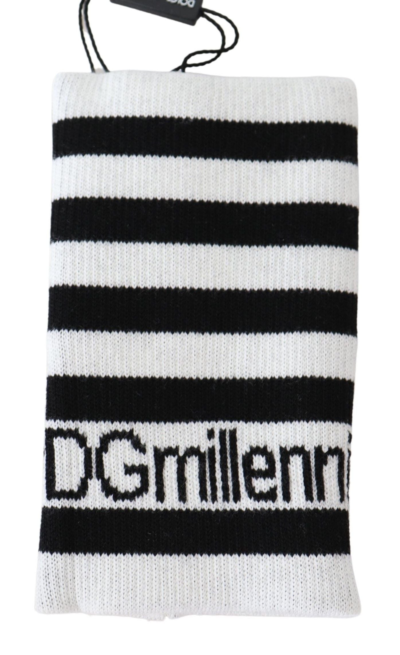 Dolce & Gabbana Negro Blanco Lana DGMillennials Muñequera Envolvente