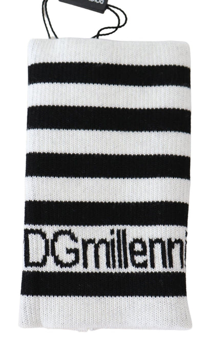 Dolce & Gabbana Negro Blanco Lana DGMillennials Muñequera Envolvente