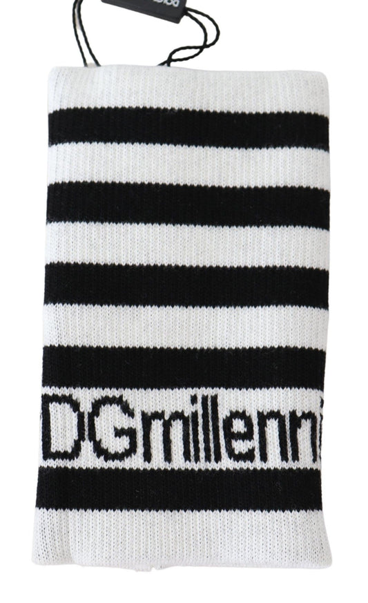 Dolce & Gabbana Negro Blanco Lana DGMillennials Muñequera Envolvente