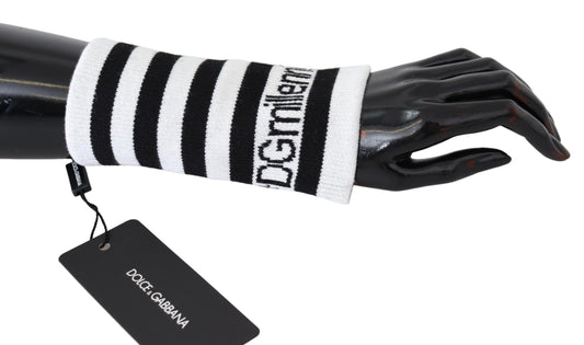 Dolce & Gabbana Negro Blanco Lana DGMillennials Muñequera Envolvente