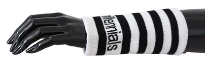 Dolce & Gabbana Negro Blanco Lana DGMillennials Muñequera Envolvente